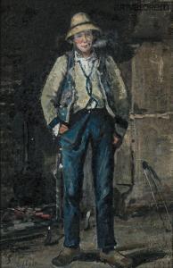 PIETTE Ludovic 1826-1877,Portrait de paysan debout,1879,Art Valorem FR 2024-01-15