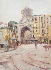 PIGNONE DEL CARRETTO Ettore 1900-1973,Napoli, Porta Capuana,1931,Meeting Art IT 2017-09-13