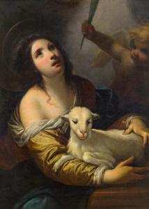 PIGNONE simone 1589-1626,Saint Agnes with lamb,im Kinsky Auktionshaus AT 2016-04-12