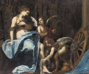 PIGNONE Simone 1611-1698,Saint Catherine of Alexandria tended by putti,Christie's GB 2002-10-30