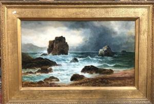 PIKE F.W,A coastal scene with waves and rocks,Andrew Smith and Son GB 2020-06-24