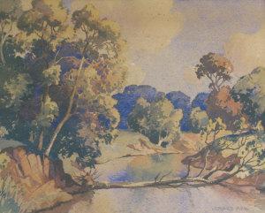 PIKE Leonard W 1887-1959,landscape with river and trees,Serrell Philip GB 2009-07-09