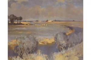 PIKE Leonard W 1887-1959,River landscape with cattle and buildings in ,The Cotswold Auction Company 2015-02-13