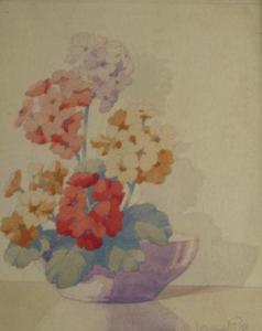 PIKE Leonard W 1887-1959,studyof flowers in a bowl,Serrell Philip GB 2009-07-09
