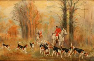 PIKE sidney 1846-1907,A hunt scene with hounds in the foreground,Duke & Son GB 2013-09-26