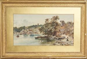 PIKE William Henry 1846-1908,Harbour Scene,1890,Webb's NZ 2022-07-12