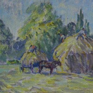 PILAWSKI Wieslaw 1916,impressionist harvest scene,Burstow and Hewett GB 2019-04-17