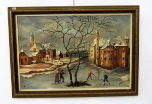 PILKO MACAGNONE GLORIA 1900,WINTER SKATING WITH CHURCH AND CASTLE,William J. Jenack US 2017-11-09