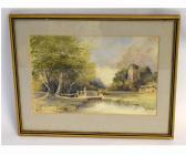 PILLEAU Henry 1815-1899,Country scene with church and river,Keys GB 2018-10-29