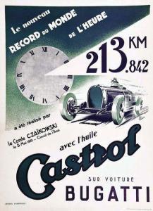 PILLOD J,Bugatti avec L'Huile Castrol 213 km Nouveau Record,1933,Millon & Associés FR 2020-02-26