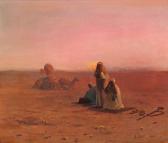 PILNY Otto 1866-1936,Araber beim Abendgebet in der Wüste mit Kamelen,1898,Dobiaschofsky 2010-11-10