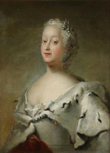 PILO Carl Gustav 1712-1792,Portræt af dronning Louise i hermelinskåbe,Bruun Rasmussen DK 2017-01-30