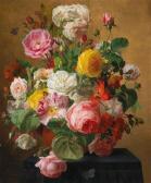PILON Agathe 1836-1847,Still life with roses in a vase,1847,Palais Dorotheum AT 2017-04-27