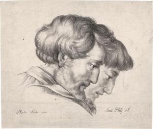 PILOTY Ferdinand I 1785-1844,Köpfe von zwei lesenden Heiligen aus dem,Galerie Bassenge DE 2022-12-01