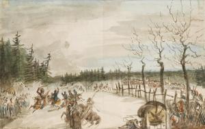 PILS Francois 1785-1867,Napoleon mounting his horse; Soldiers at Dranchowi,1812,Bonhams 2021-10-27