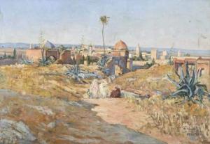 PINATEL René 1800-1900,VUE DE Fès,1926,Compagnie Marocaine des Oeuvres et Objets d'Art MA 2006-12-16