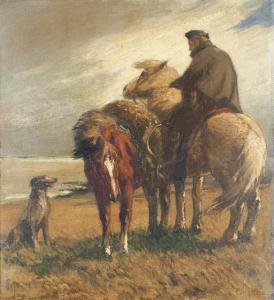 PINCHON S 1800-1900,A rider with a pony and dog by the shore,Christie's GB 2004-03-04