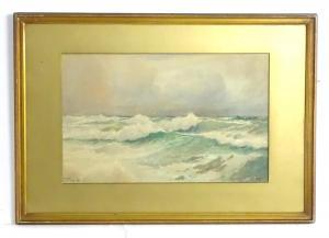 PINDER Douglas Houzen,Crashing waves at Mounts Bay, Cornwall,Claydon Auctioneers 2022-12-30
