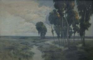 PINE Théodore E 1828-1905,Paysage marécageux aux grands pins.,Damien Leclere FR 2007-10-20