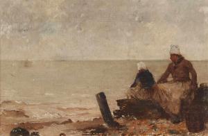 PINEL Gustave Nicolas 1842-1896,Beach Scene with Two Fisherwomen,Lempertz DE 2020-03-18