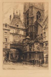 PINET Charles 1867-1932,Rouen: La Grosse Horloge,Shapiro Auctions US 2019-07-13