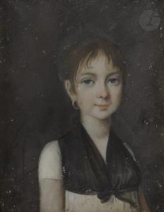 PINET Nicolas 1770-1842,Jeune fille à mi-corps vers la droite,Ader FR 2021-05-04