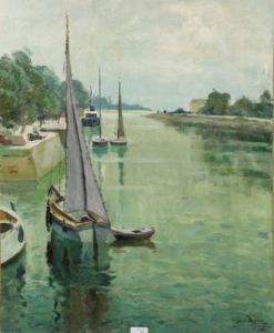 PINETTI Mario 1900-1900,Bateaux dans le port,Auxerre Enchères FR 2022-04-29