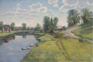 PINIGIN Nicolai Alekseevich 1933,The village pond,1987,Christie's GB 2006-03-08