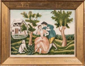 PINNEY Eunice 1770-1849,Couple in a Landscape,Skinner US 2018-08-12
