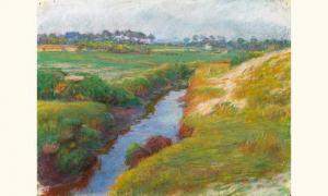 PINTO José 1900-1900,paysage à la rivière,1914,Aguttes FR 2005-10-21