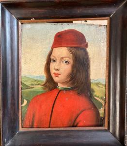 PINTURICCHIO Bernardino di Betto,Portrait d'un jeune garçon au béret rouge,Osenat 2023-02-25