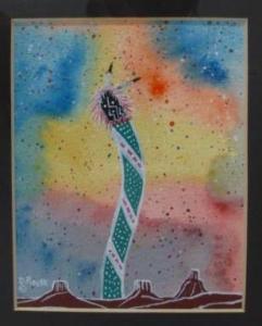 PIOCHE Dennis 1965,Scene of a Kachina under a colorful, starry night ,1994,Quinn & Farmer 2016-11-11