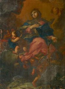 PIOLA Domenico I 1627-1703,Assomption de la Vierge,Aguttes FR 2011-06-21