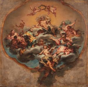 PIOLA Paolo Gerolamo,The Assembly of the Gods, Design for the Ceiling D,Sotheby's 2023-06-13