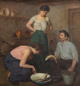 PIOTROWSKI Antoni 1853-1924,After a catch. Generic scene in the interior,Desa Unicum PL 2018-06-21