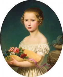 PIOTROWSKI Maksymilian Antoni 1813-1875,Portrait eines Mädchens mi,1856,Hargesheimer Kunstauktionen 2013-03-22