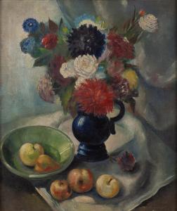 PIOTROWSKI Waclaw,Still Life with a Bunch of Flowers and Fruits,1934,Desa Unicum 2023-07-06