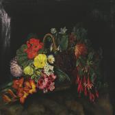 PIPER Camilla 1800-1800,Still life with flowers in a basket,1858,Bruun Rasmussen DK 2011-10-24