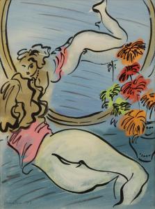 PIPER Edward 1938-1990,A semi-nude woman laying before a mirror,1987,Duke & Son GB 2023-04-06