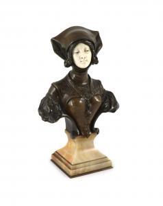 PIQUEMAL François Alphonse 1800-1900,A bust of a medieval lady,1900,Gorringes GB 2021-12-07