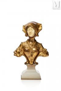 PIQUEMAL François Alphonse 1800-1900,Buste de femme médiévale,Millon & Associés FR 2022-02-04