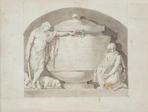 PIQUER JOSE 1806-1871,Urna funeraria con dos personajes alegóricos,1820,Subastas Segre ES 2016-12-13