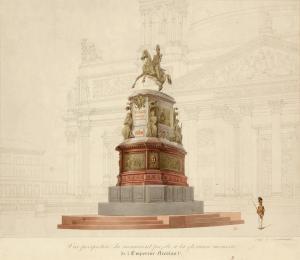 PIQUET DE BRIENNE Auguste,Vue perspective du monument projeté à la glorieuse,Christie's 2009-10-12