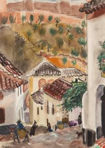 PIRAMOWICZ Zofia 1880-1958,Street in Andalusia,1930,Desa Unicum PL 2023-02-14