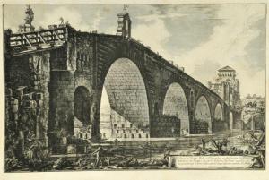 PIRANESI Francesco 1758-1810,Veduta del Ponte Molle sul Tevere due miglia lonta,Allgauer 2013-01-12
