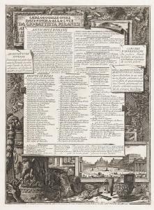 Piranesi Giovanni Battista 1720-1778,Catalogo delle Opere date finora alla l,c.1769,Swann Galleries 2024-04-18