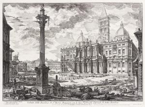 Piranesi Giovanni Battista 1720-1778,Veduta della Basilica di Santa Maria Magg,1749,Swann Galleries 2024-04-18