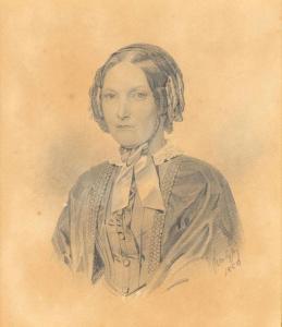 PIRATSKY Karl Karlovich 1813-1871,Portrait présumé de Anna Grigorievna Khomu,1850,Millon & Associés 2020-12-16