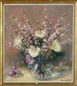 PIRE Marcel 1913-1981,Bouquet de branches de cerisier et arums,VanDerKindere BE 2020-01-21