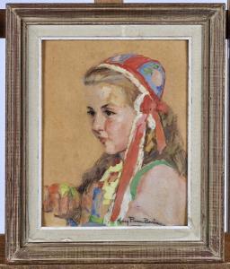 PIRIOU Mary 1881-1956,Portrait d'une jeune femme de Plougastel-Daoulas,Adjug'art FR 2018-07-22